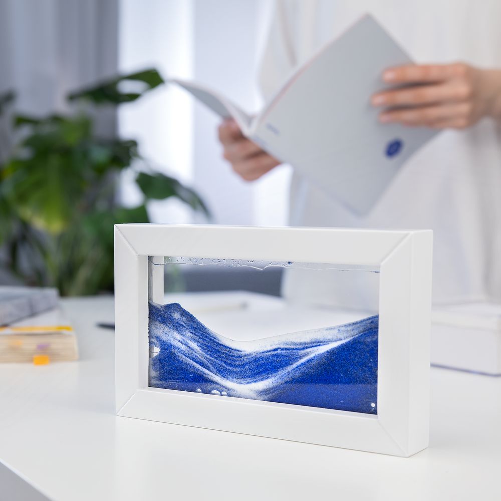 Песочная картина-антистресс Zenscape, белая с синим / Миниатюра WWW (1000)