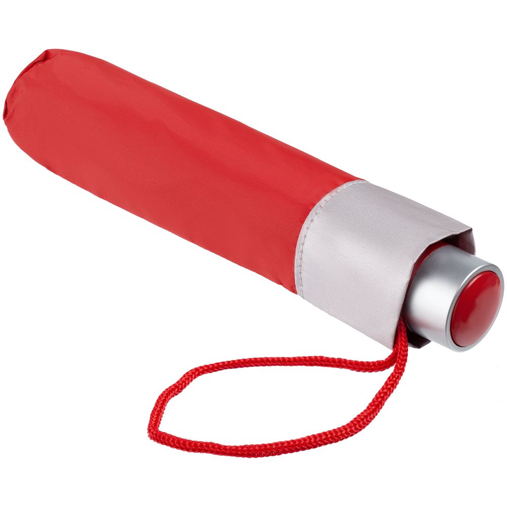 Зонт складной Silverlake, красный с серебристым / Миниатюра WWW (1000)