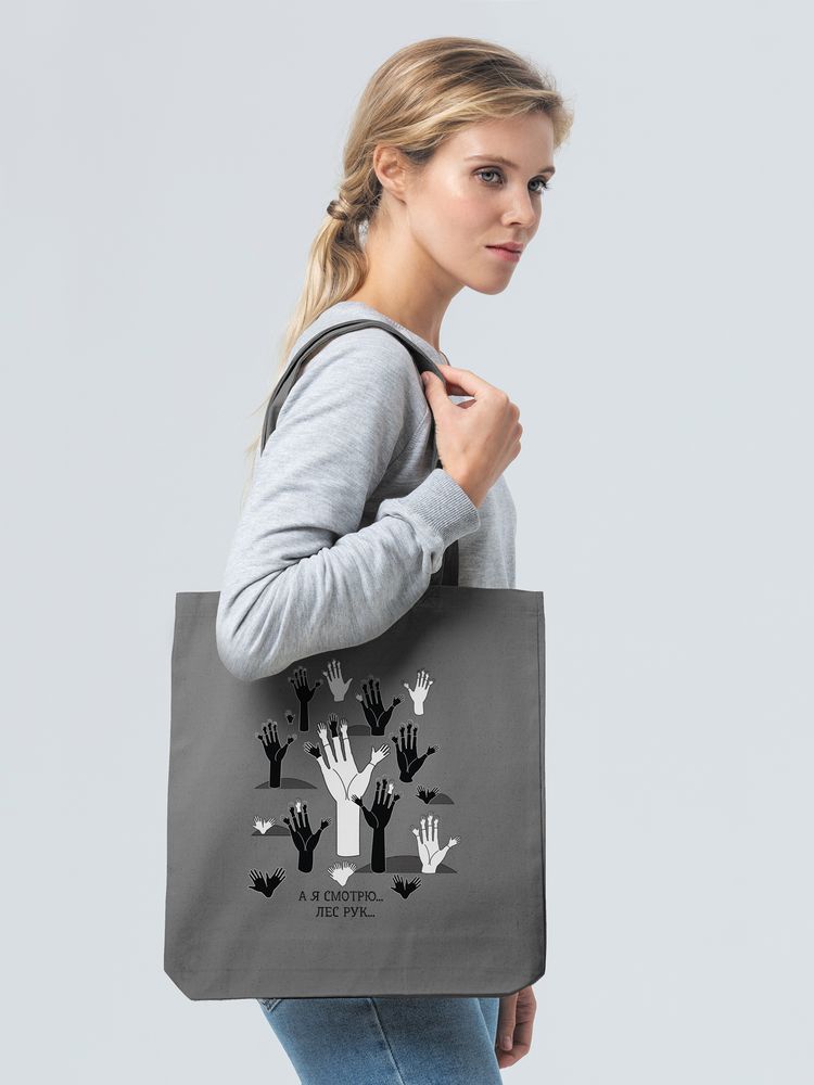 Холщовая сумка «Лес рук», серая / Миниатюра WWW (1000)