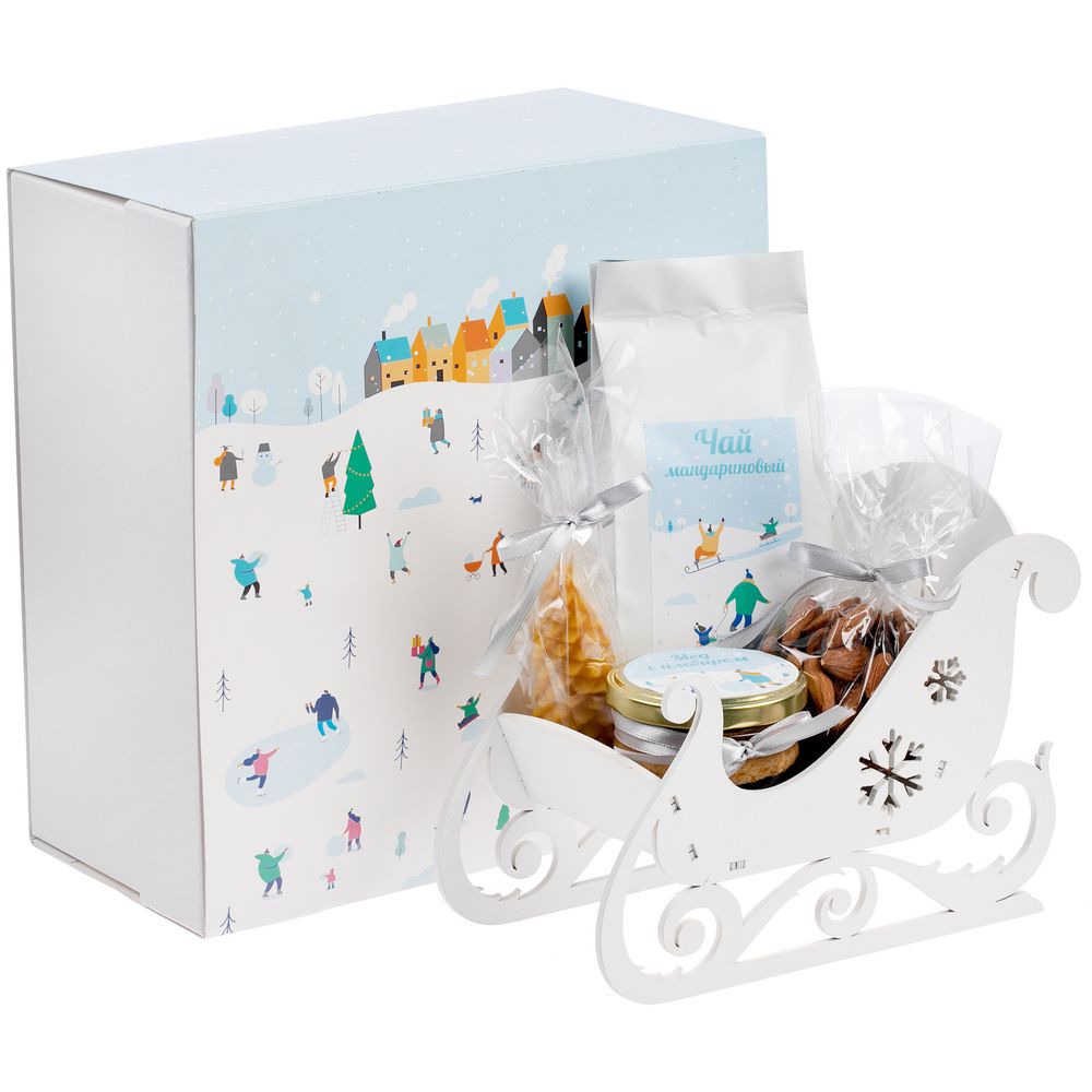 Декоративное украшение «Сани», белые / Миниатюра WWW (1000)