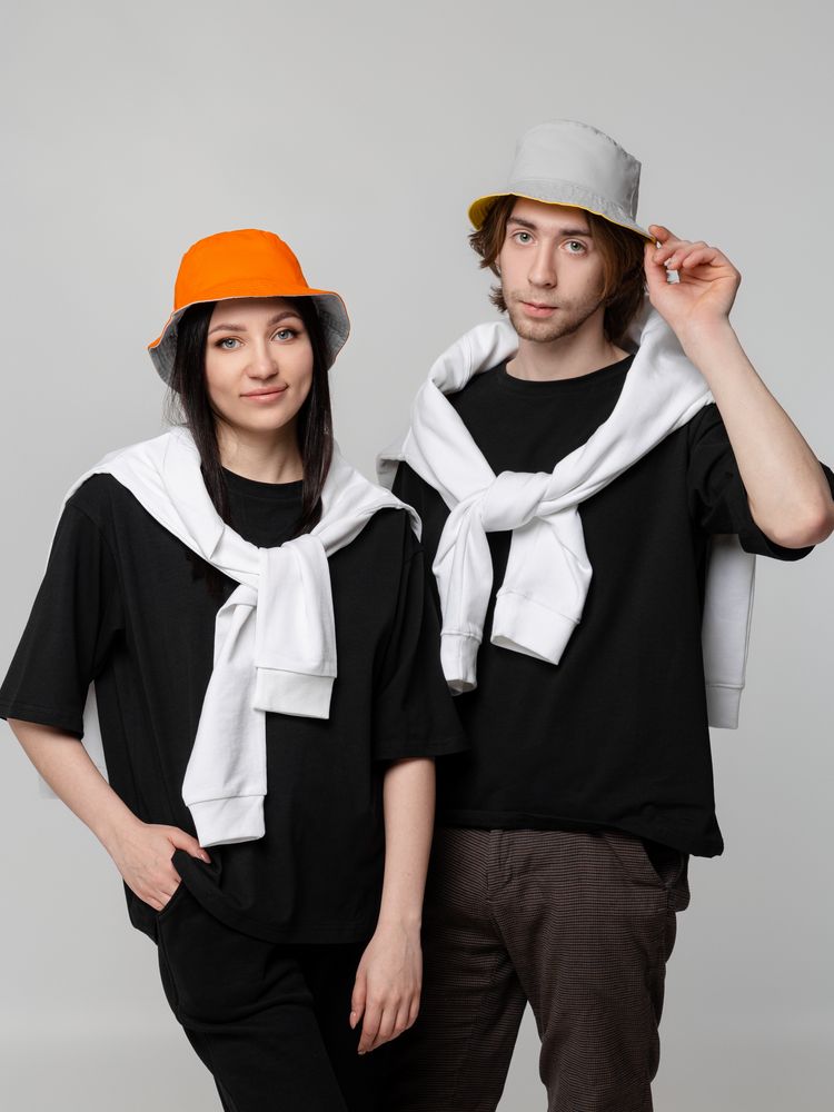 Панама Summer двусторонняя, оранжевая с серым / Миниатюра WWW (1000)