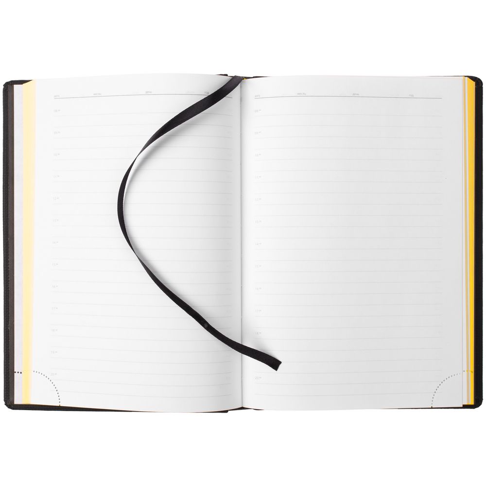 Ежедневник Mobile, недатированный, черный с желтым / Миниатюра WWW (1000)