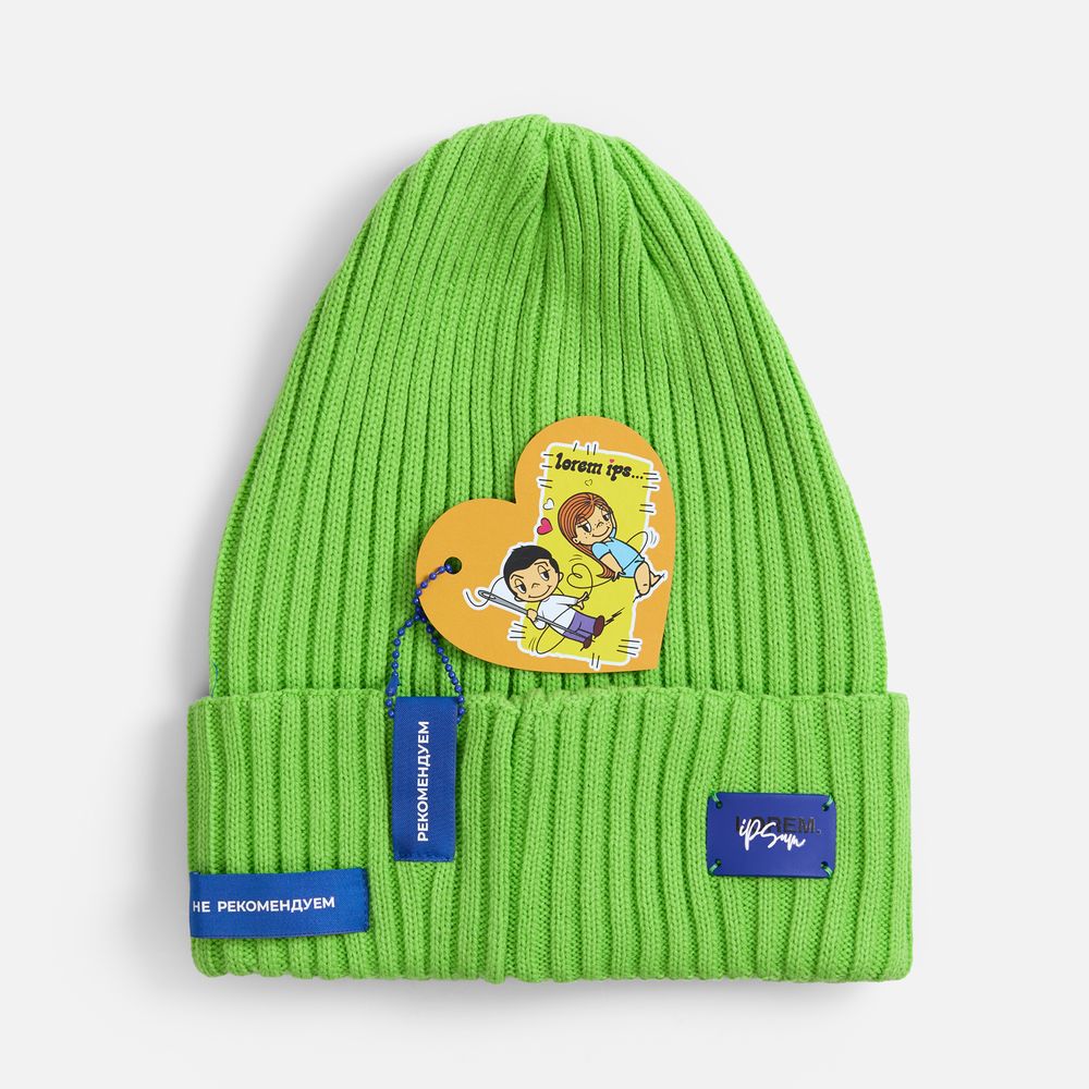 Лейбл тканевый Epsilon, XS, синий / Миниатюра нанесения (1000)