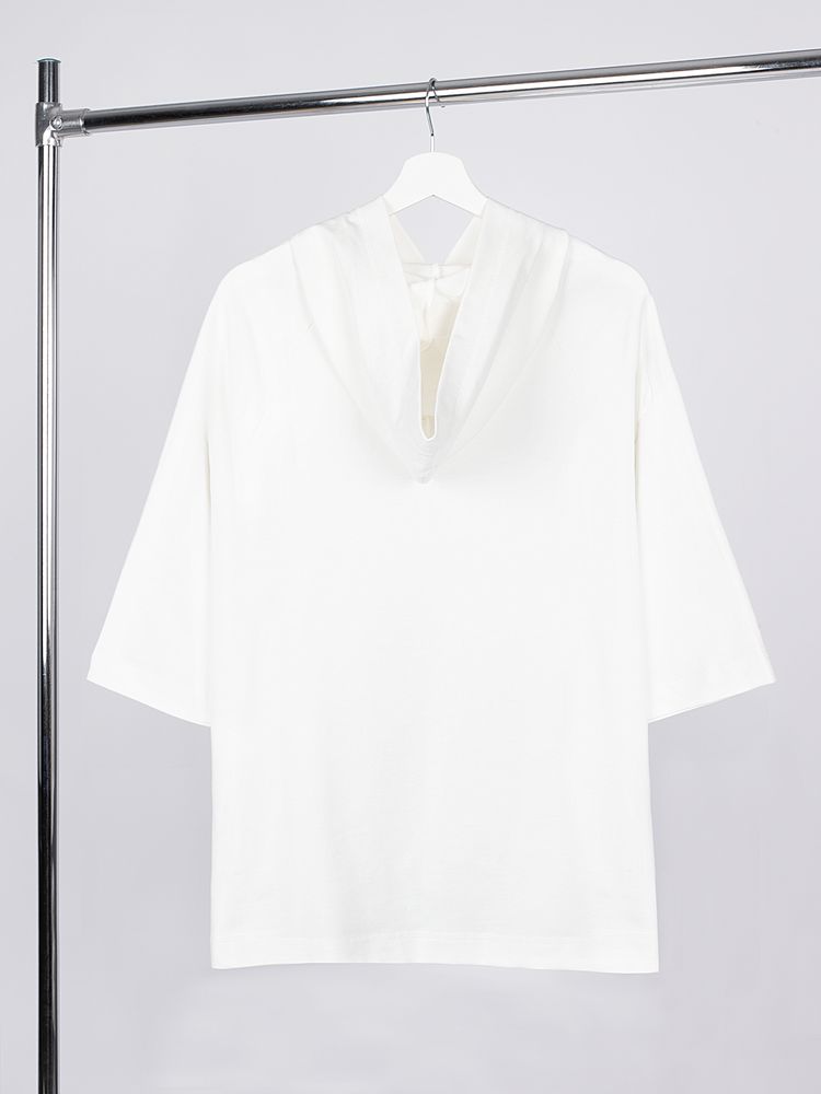 Футболка оверсайз унисекс с капюшоном Neofit, молочно-белая / Миниатюра WWW (1000)