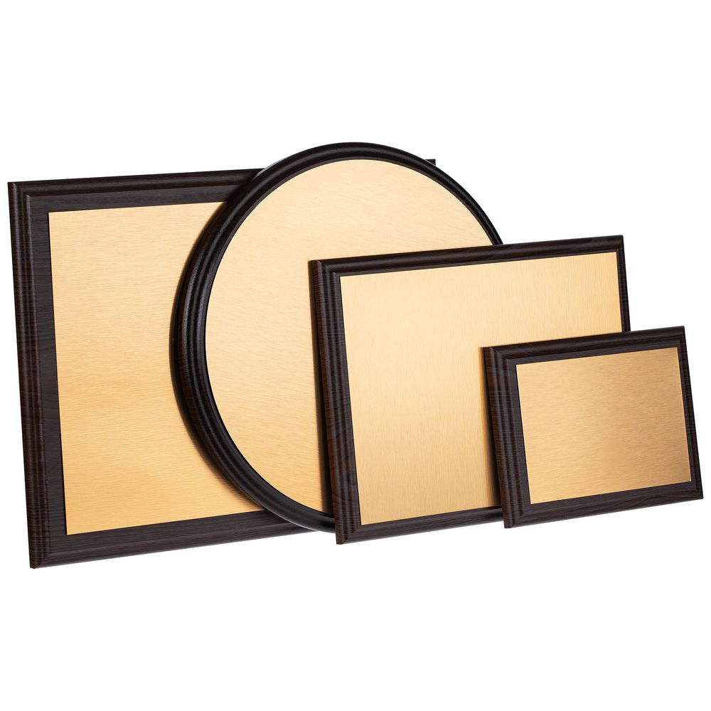 Плакетка Plaque XL, венге с золотистой пластиной / Миниатюра WWW (1000)