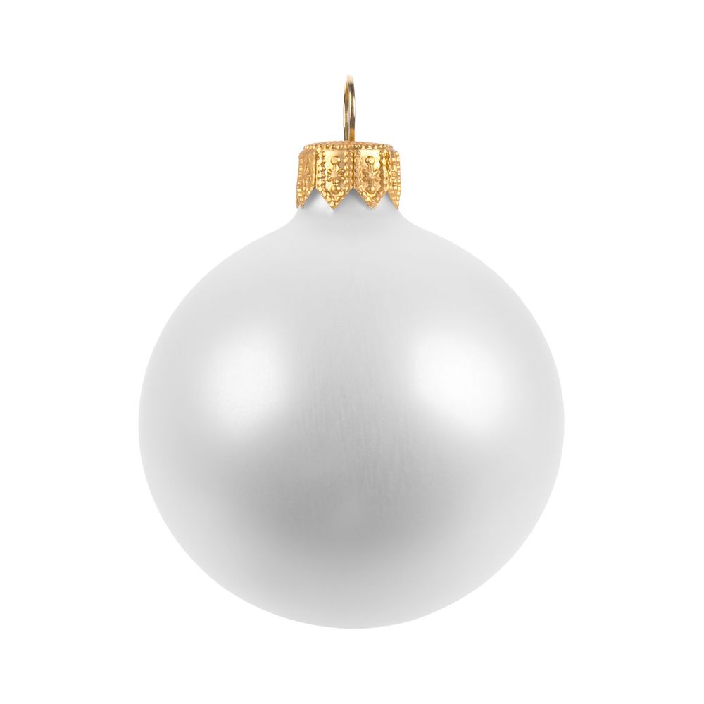 Елочный шар Gala Matt в коробке, белый, 6 см / Миниатюра WWW (1000)