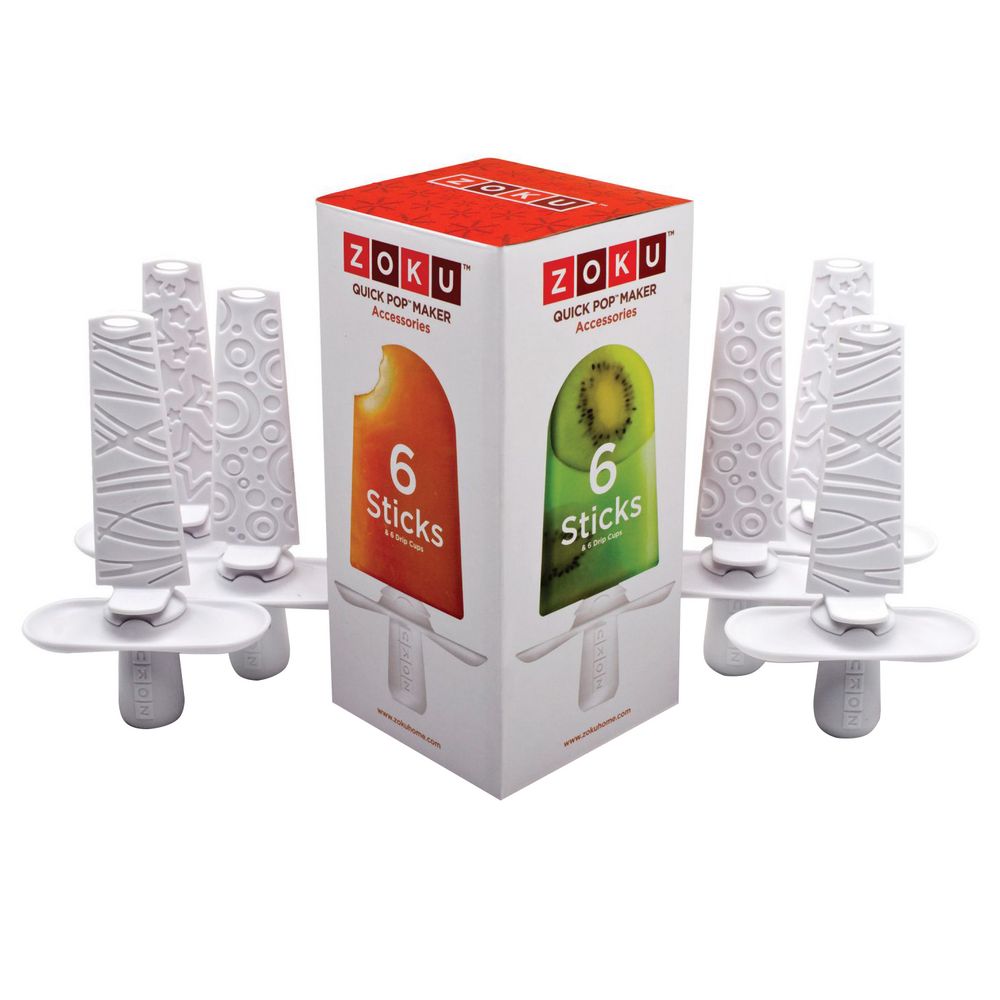 Набор из 6 палочек для мороженого Pop Sticks, белый / Миниатюра WWW (1000)