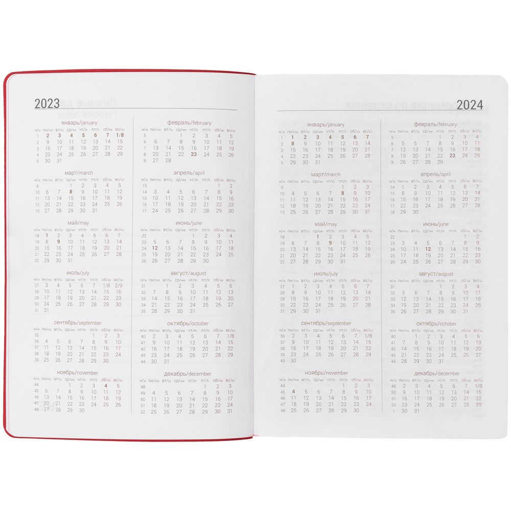 Ежедневник Flexpen Color, датированный, красный / Миниатюра WWW (1000)