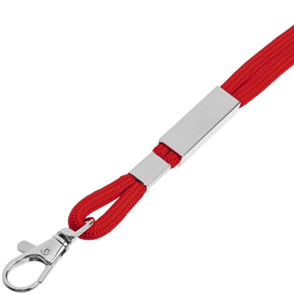 Шнурок для бейджа Tube Metal, красный / Миниатюра WWW (1000)