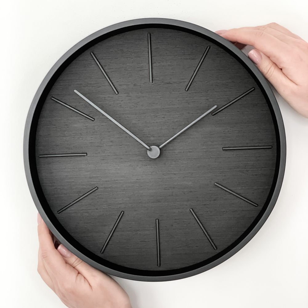 Часы настенные Plato, черное дерево / Миниатюра WWW (1000)