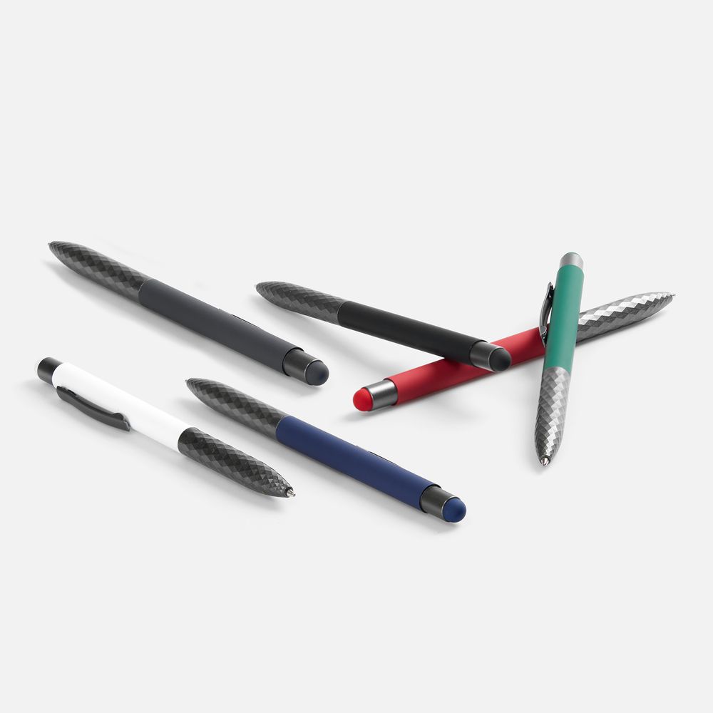 Ручка шариковая со стилусом Digit Soft Touch, черная / Миниатюра WWW (1000)