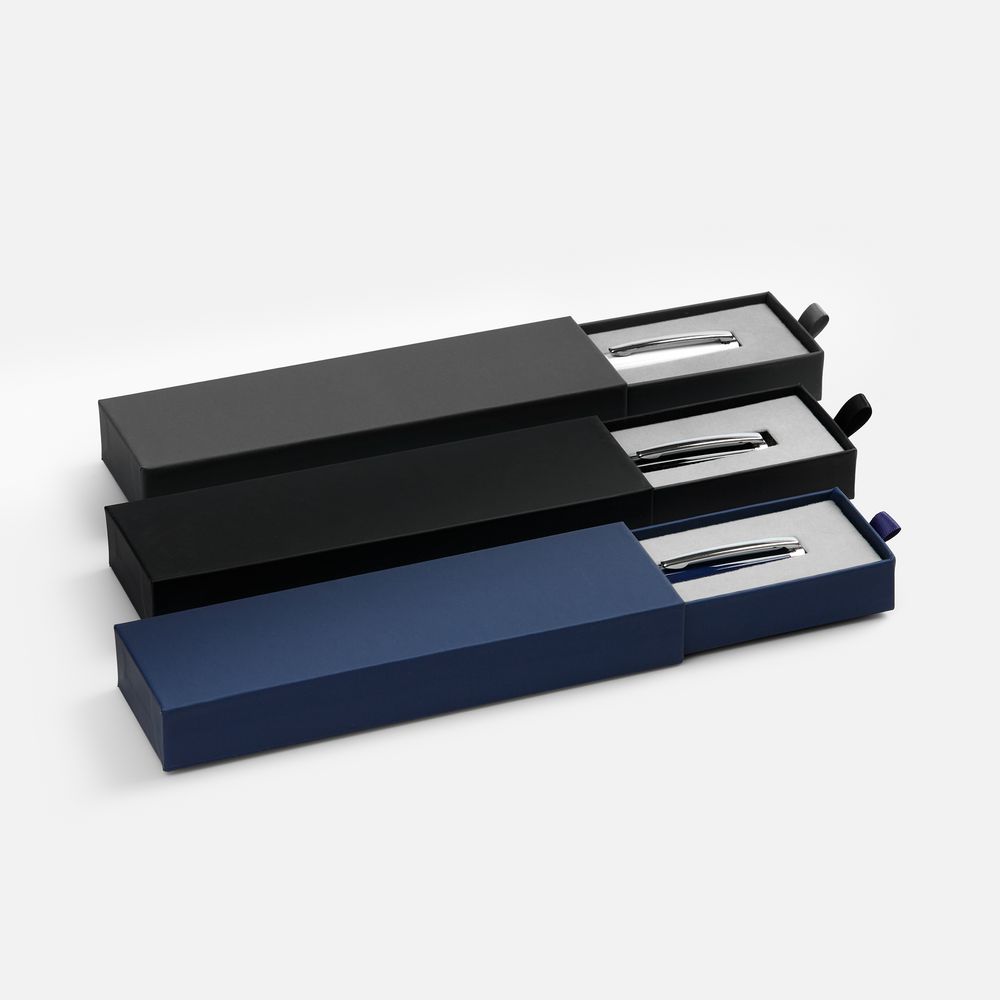 Ручка шариковая Letra Chrome в футляре, черная / Миниатюра WWW (1000)