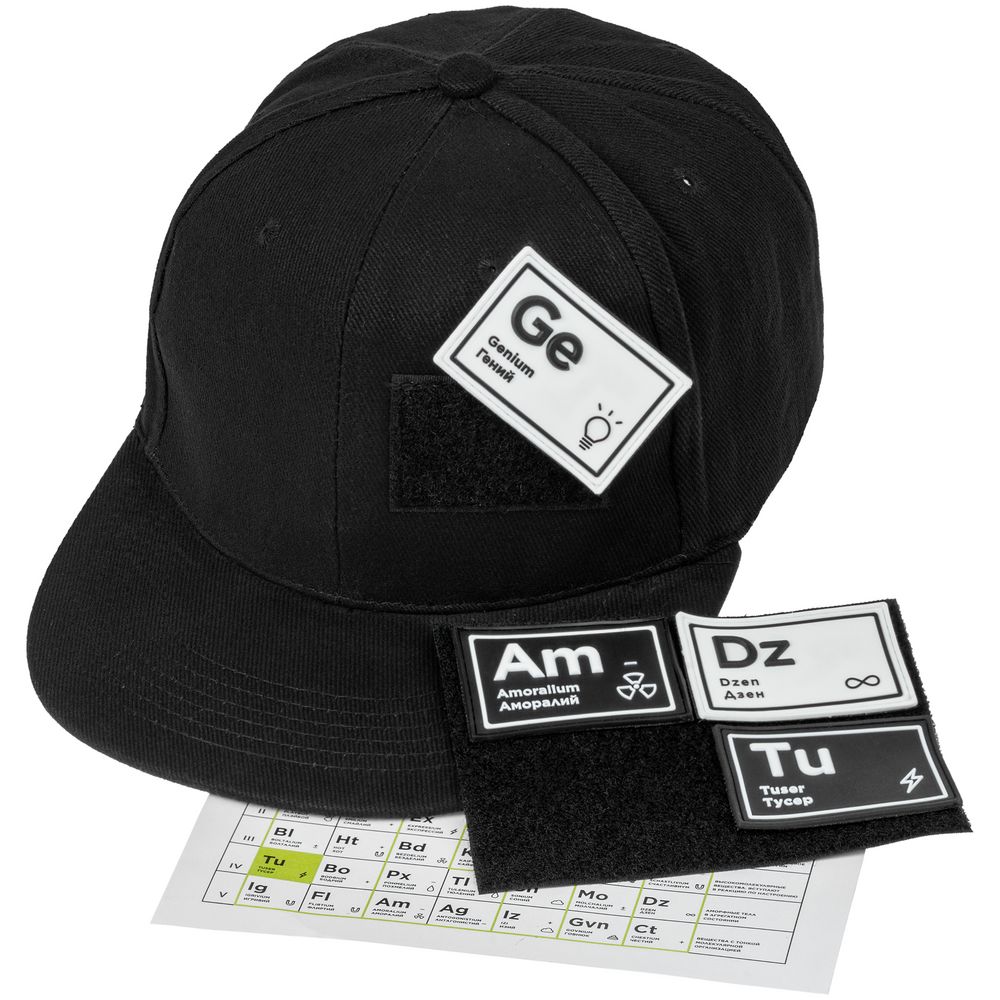 Бейсболка с патчами «Химия состояний», черная / Миниатюра WWW (1000)