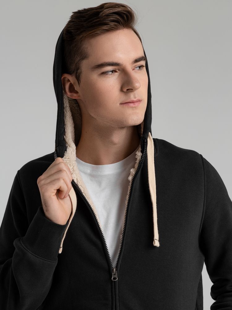 Толстовка унисекс на молнии Sherpa 280, черная / Миниатюра WWW (1000)