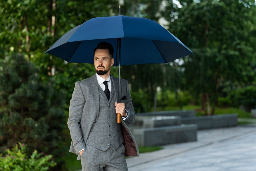 Зонт-трость Represent, темно-синий / Миниатюра WWW (1000)