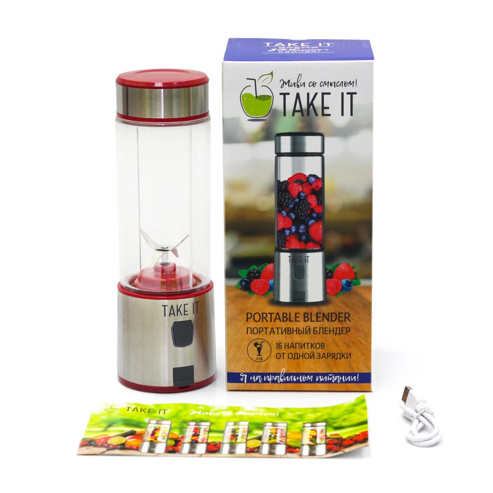 Портативный блендер Take It X4, красный / Миниатюра WWW (1000)