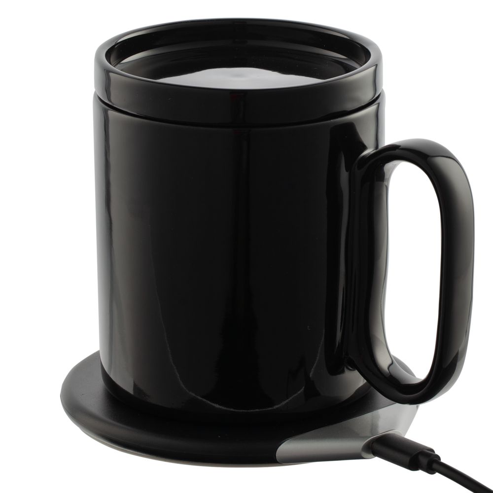 Кружка с подогревом и беспроводной зарядкой dualBase, черная / Миниатюра WWW (1000)