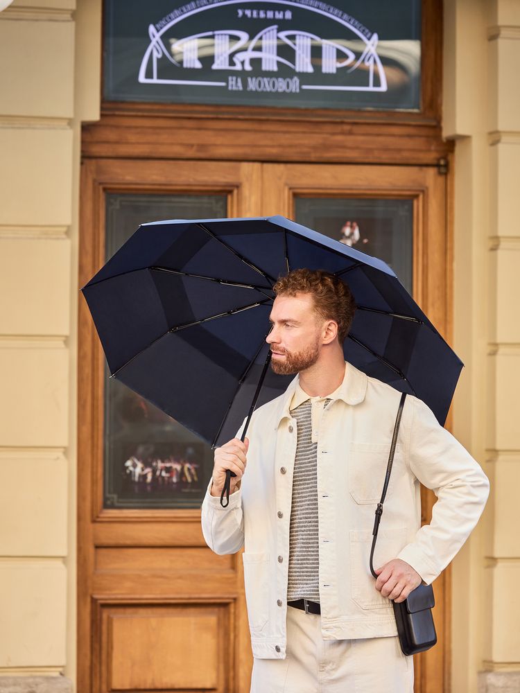 Складной зонт Dome Double с двойным куполом, темно-синий / Миниатюра WWW (1000)