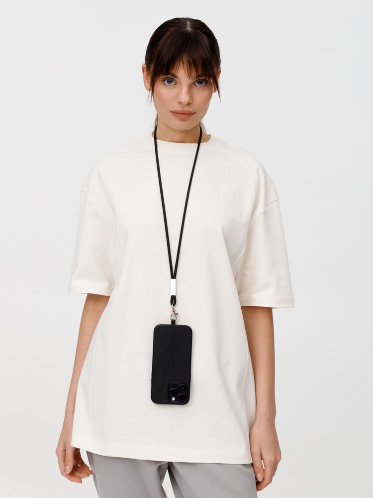 Шнурок для бейджа Tube Metal, черный / Миниатюра WWW (1000)