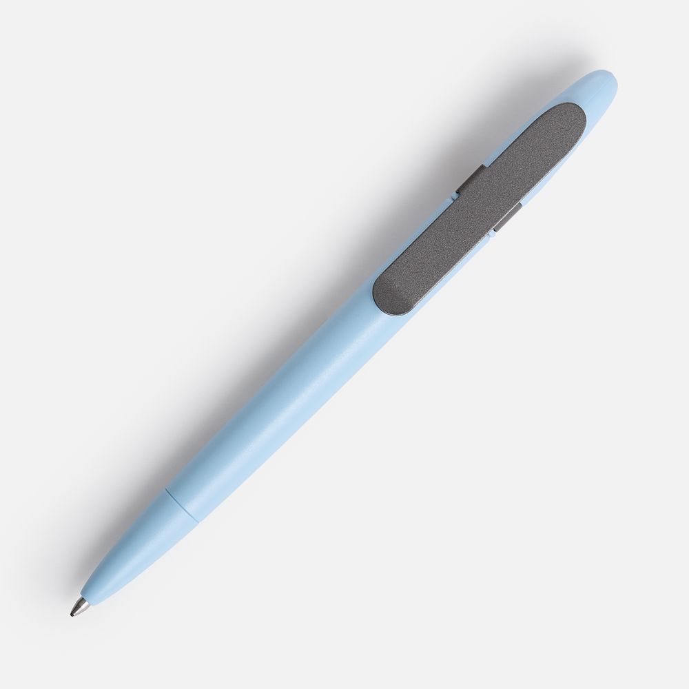 Ручка шариковая Prodir DS5 TSM Metal Clip, голубая с серым / Миниатюра WWW (1000)