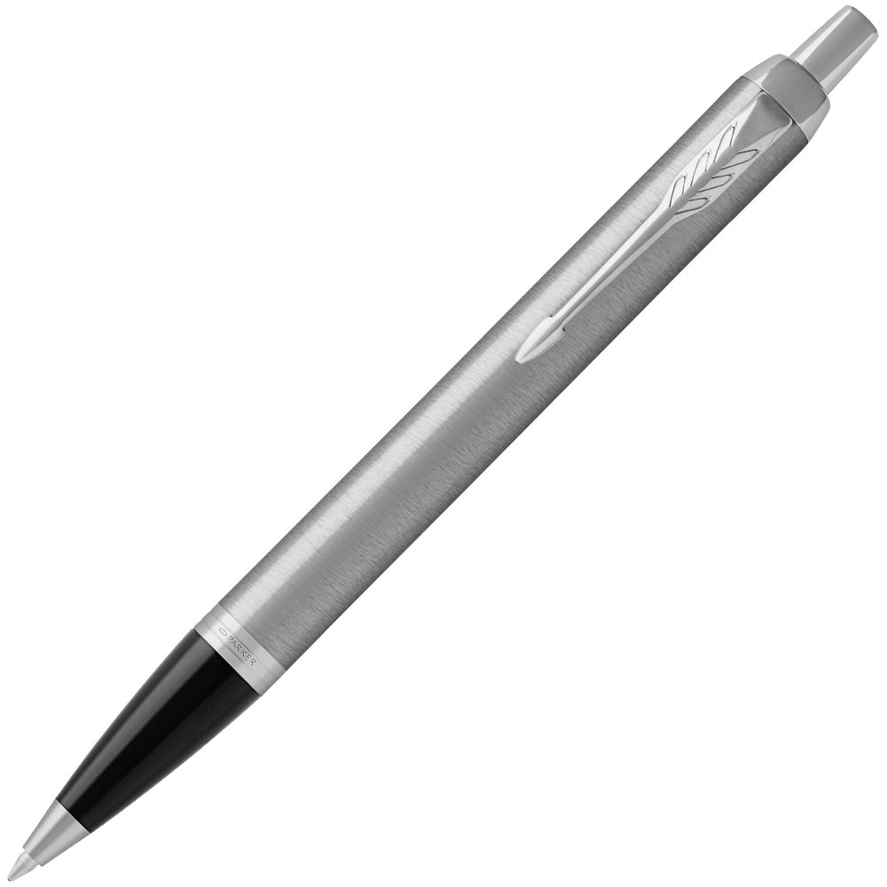 Ручка шариковая Parker IM Essential Stainless Steel CT, серебристая с черным / Миниатюра WWW (1000)