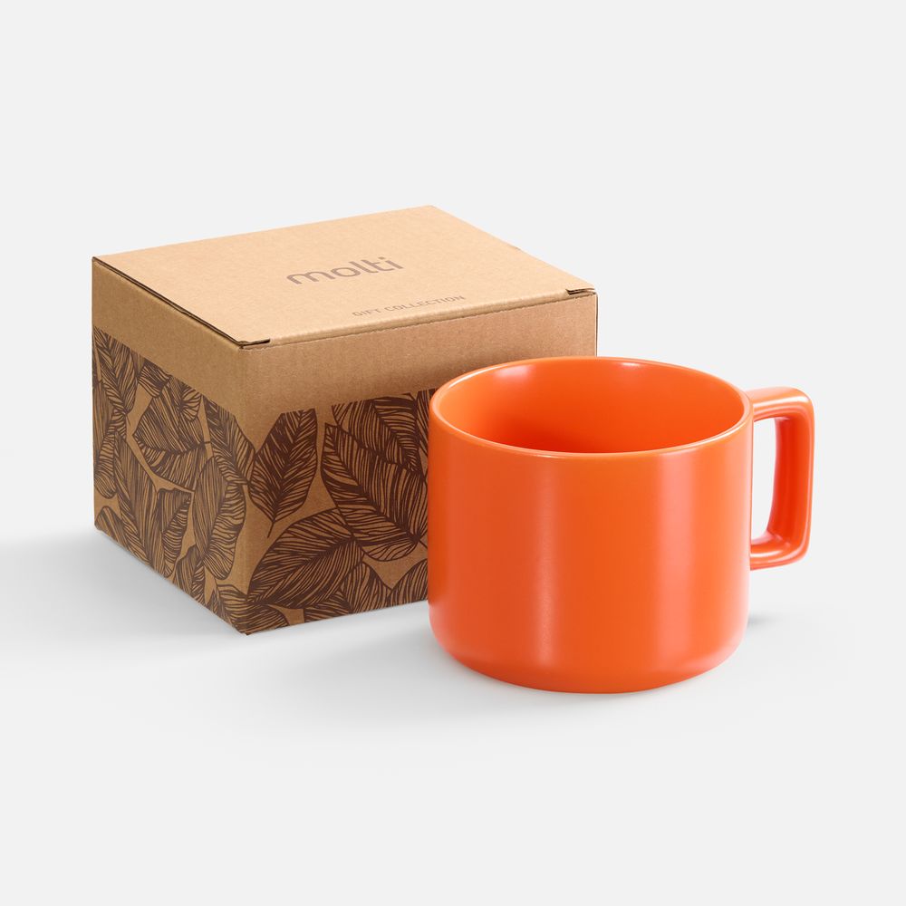 Чашка Jumbo в коробке матовая, оранжевая