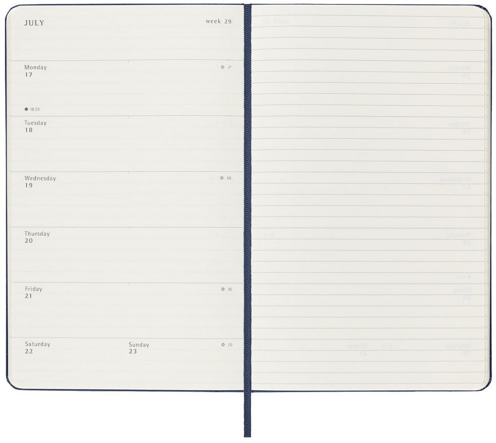 Еженедельник Moleskine Classic Large, датированный, синий / Миниатюра WWW (1000)