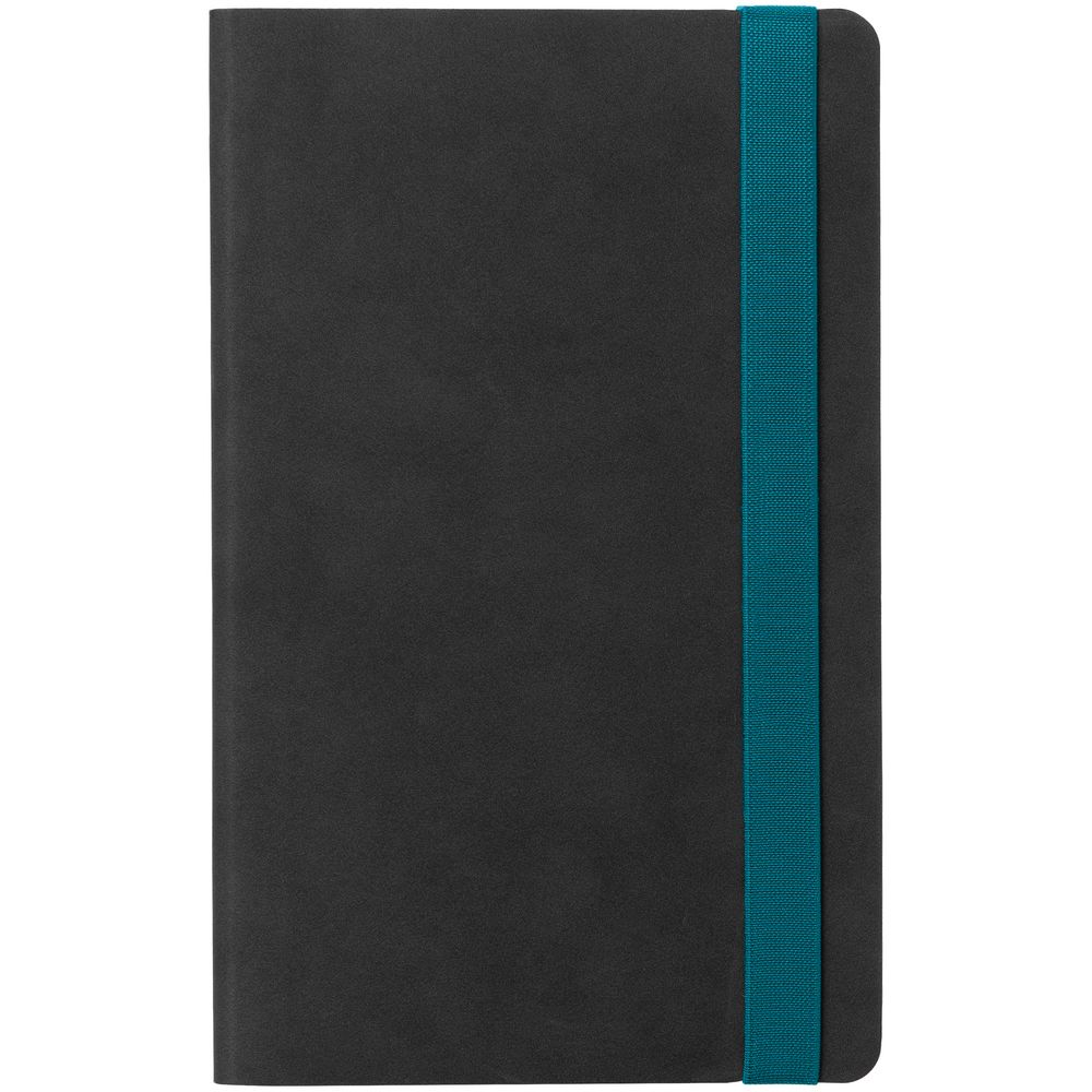 Ежедневник Velours, недатированный, черный с бирюзовым / Миниатюра WWW (1000)