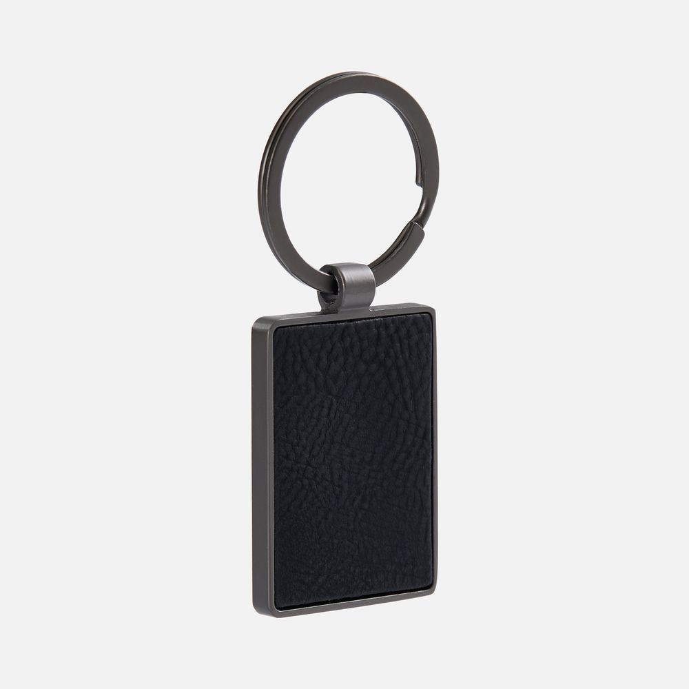 Брелок Gun Metal Leather Rectangle, графитовый