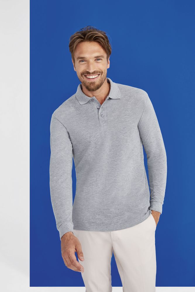 Рубашка поло мужская с длинным рукавом Star 170, черная / Миниатюра WWW (1000)