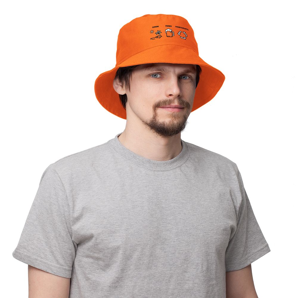 Панама «Пляж, пиво, повторить», оранжевая / Миниатюра WWW (1000)