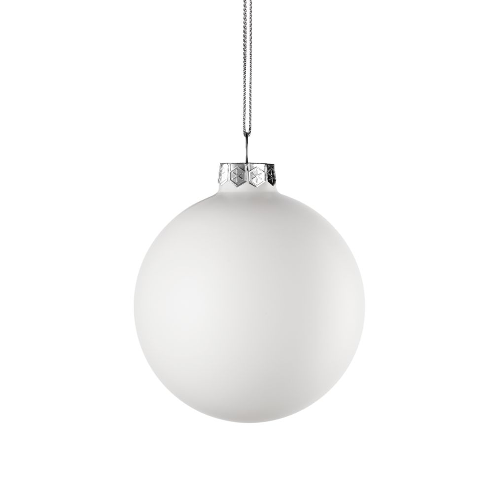 Елочный шар Finery Matt, 8 см, матовый белый / Миниатюра WWW (1000)