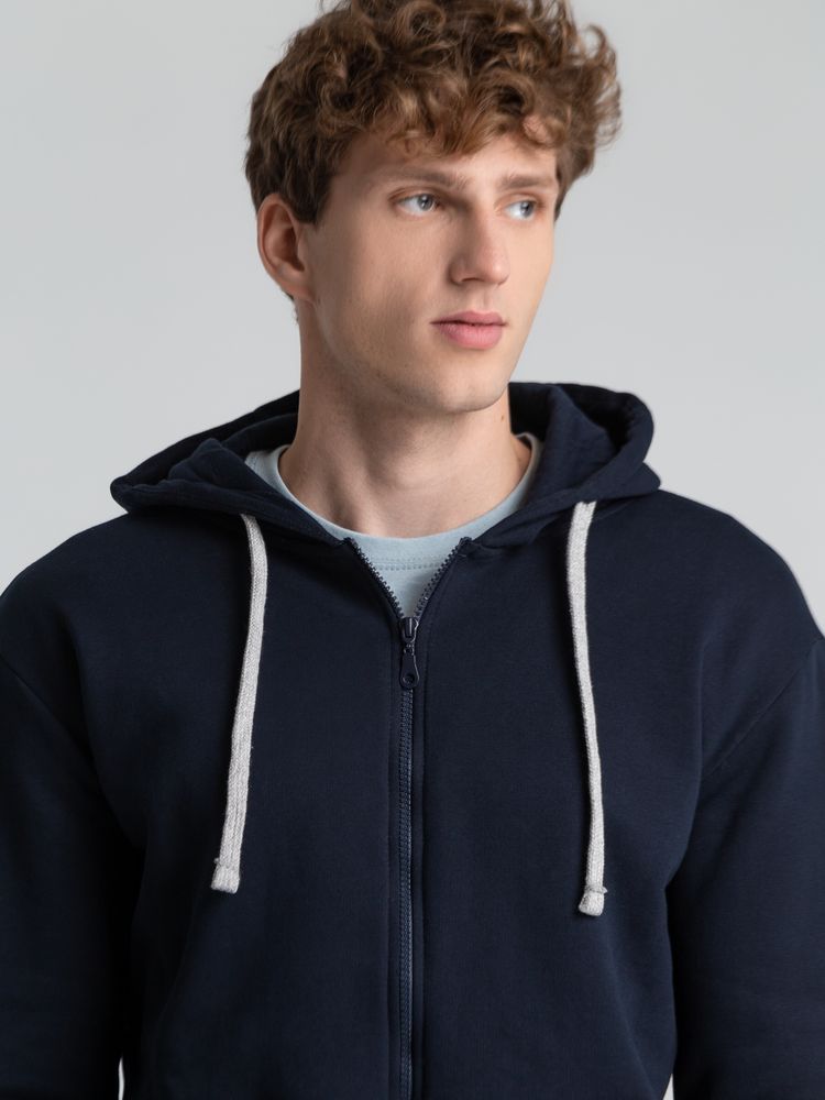 Толстовка на молнии с капюшоном Unit Siverga Heavy, темно-синяя / Миниатюра WWW (1000)