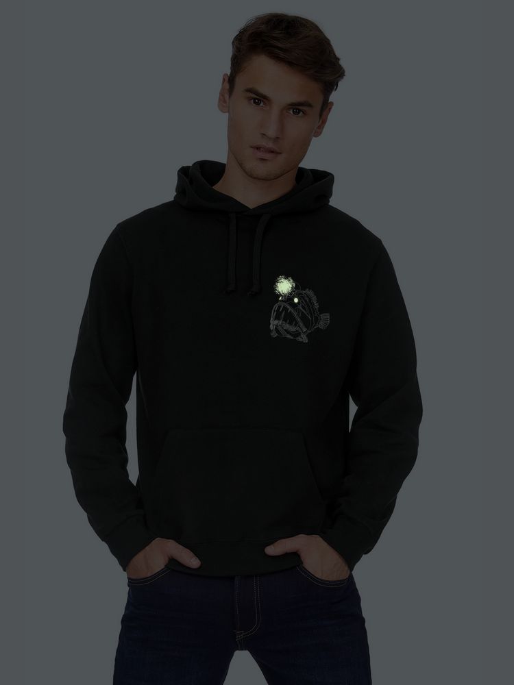 Худи «Морской черт» со светящимся принтом, черное / Миниатюра WWW (1000)