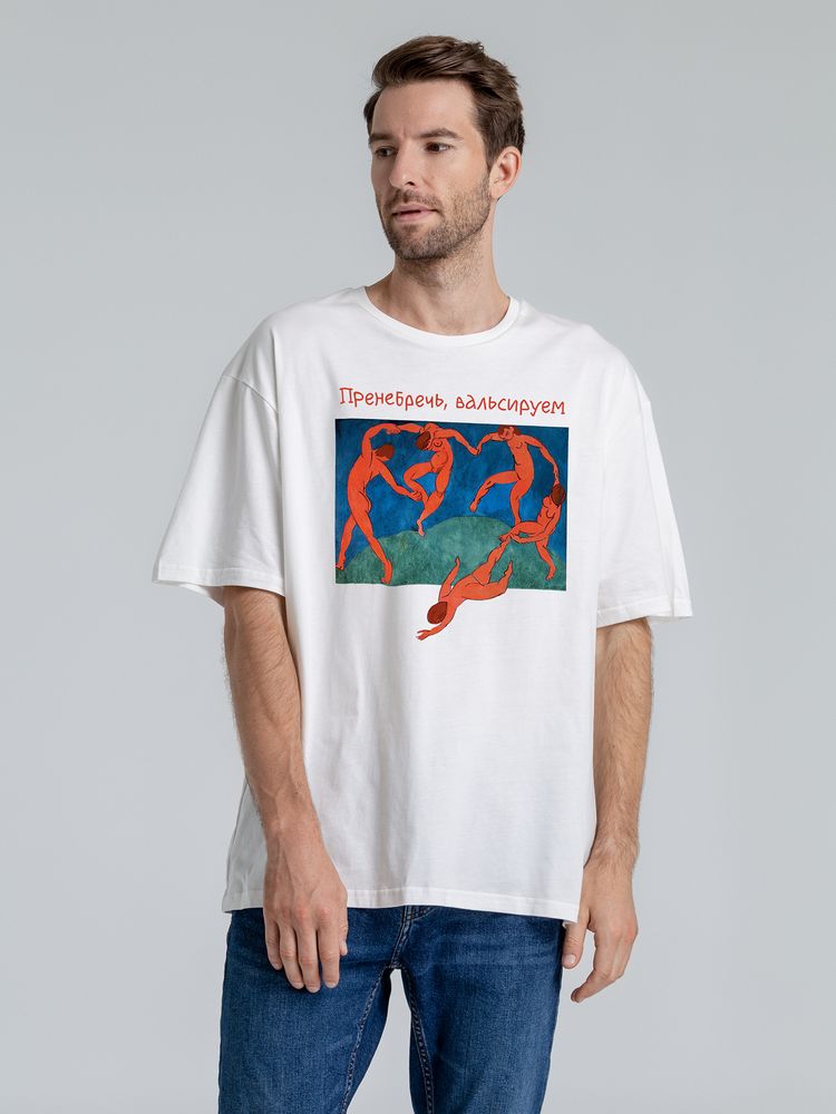 Футболка оверсайз «Вальсируем», молочно-белая / Миниатюра WWW (1000)
