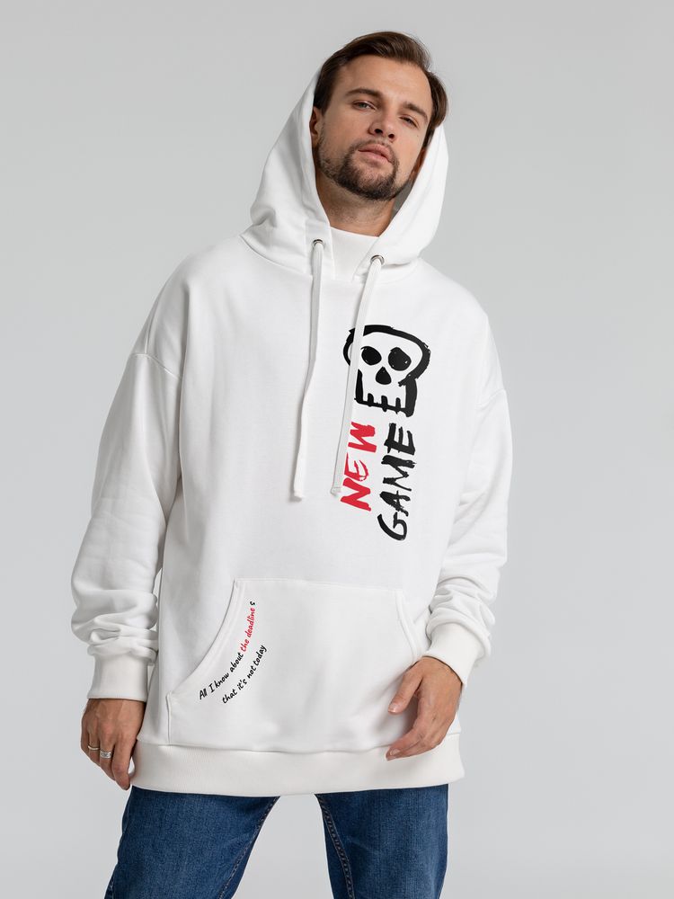 Худи оверсайз с термонаклейками Game Over, молочно-белое / Миниатюра WWW (1000)