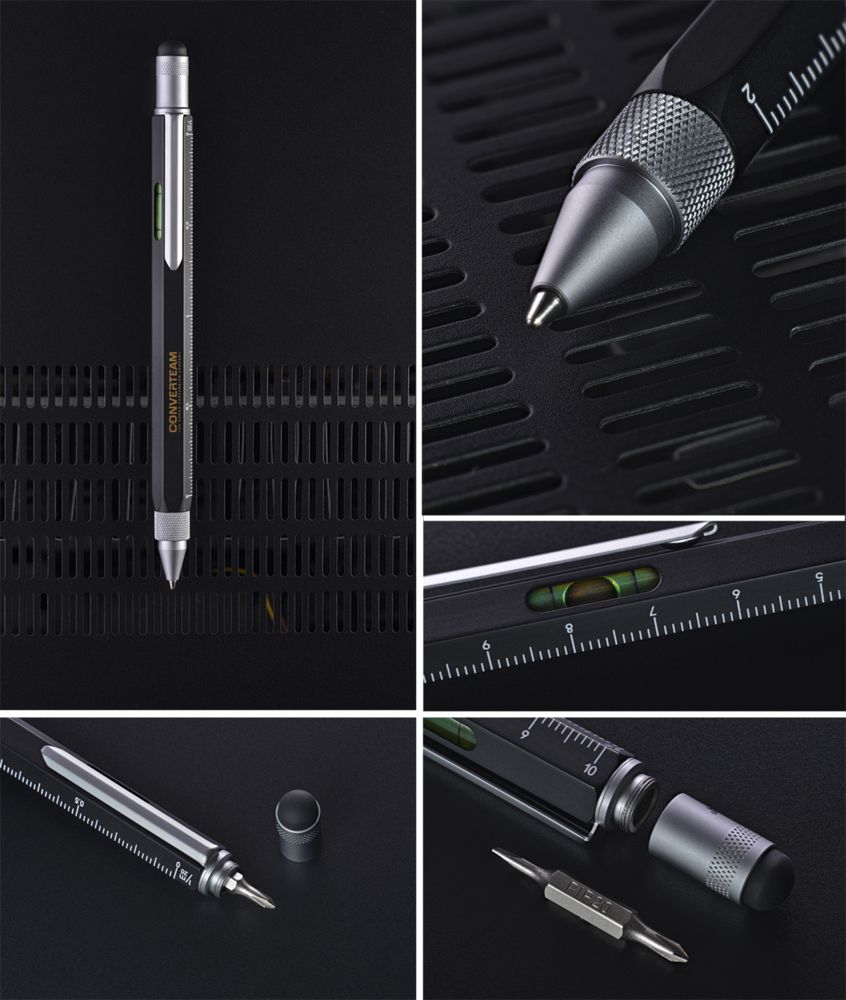 Ручка шариковая Construction, мультиинструмент, красная / Миниатюра WWW (1000)