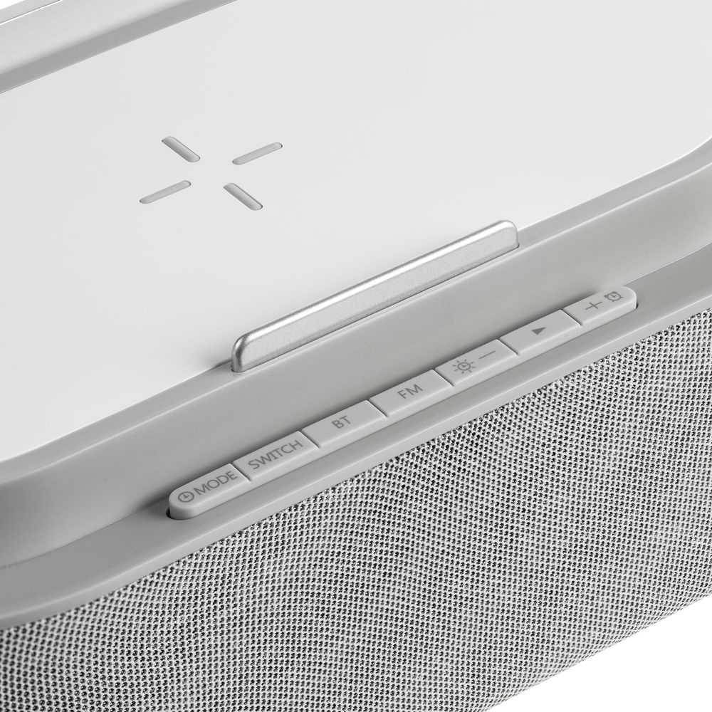 Колонка с часами и беспроводной зарядкой Veske ver.2, серая / Миниатюра WWW (1000)