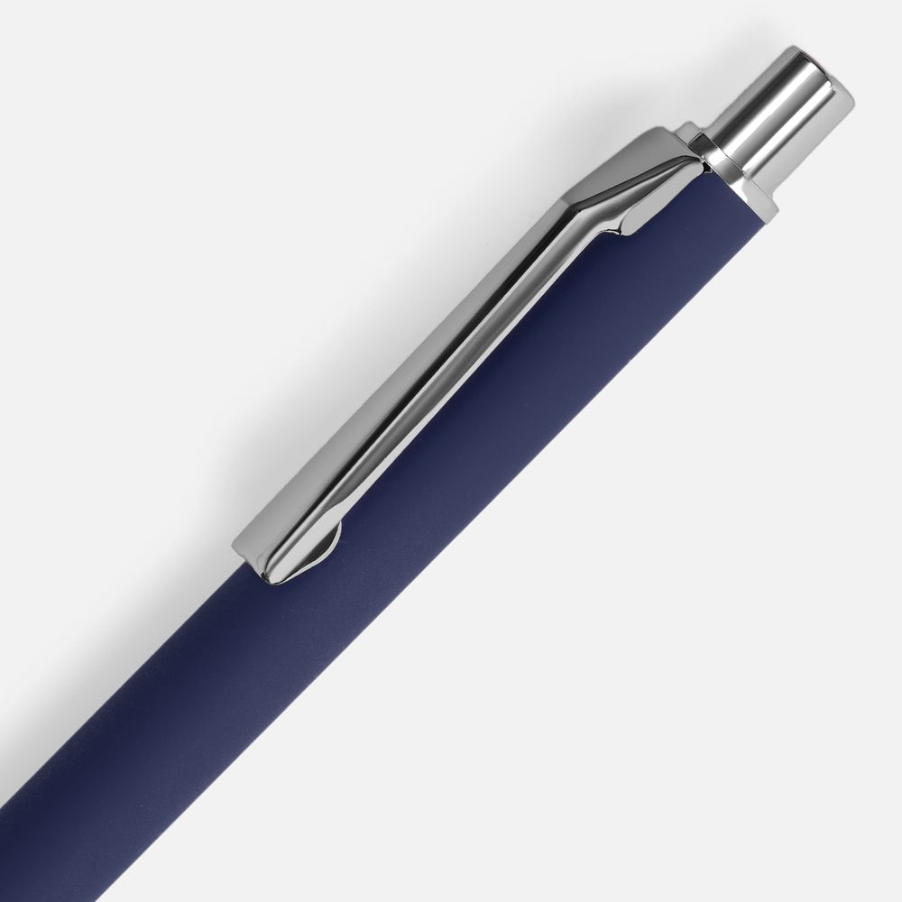 Ручка шариковая Lobby Soft Touch Chrome, синяя / Миниатюра WWW (1000)