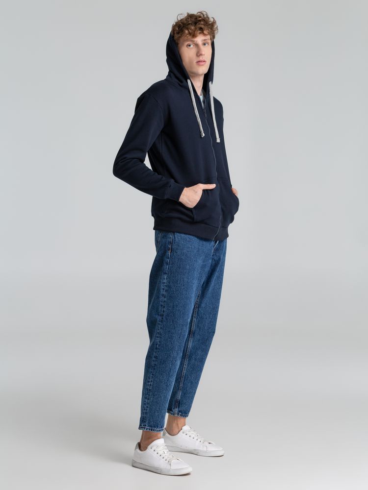 Толстовка на молнии с капюшоном Unit Siverga Heavy, темно-синяя / Миниатюра WWW (1000)