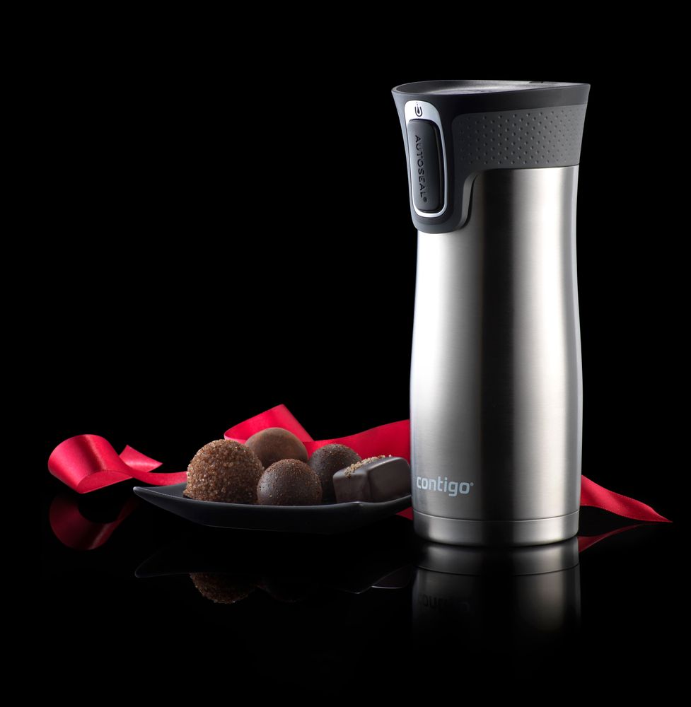 Термостакан Contigo West Loop, вакуумный, стальной цвет / Миниатюра WWW (1000)