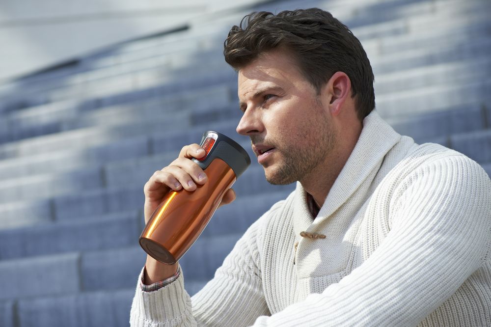 Термостакан Contigo West Loop, вакуумный, стальной цвет / Миниатюра WWW (1000)