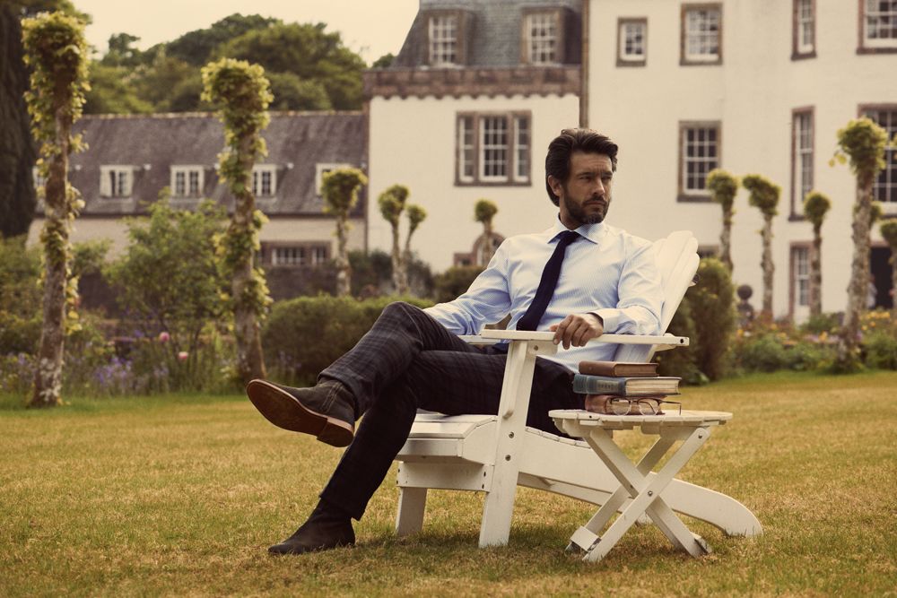 Рубашка мужская в полоску Reno, серая / Миниатюра WWW (1000)