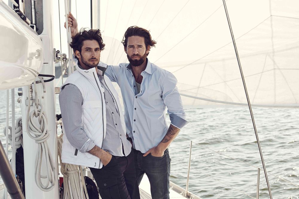 Рубашка мужская в полоску Reno, серая / Миниатюра WWW (1000)