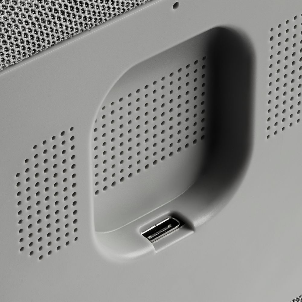 Колонка с часами и беспроводной зарядкой Veske ver.2, серая / Миниатюра WWW (1000)