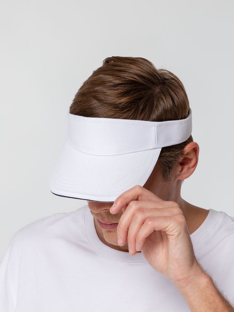 Козырек Active, белый с темно-синим кантом / Миниатюра WWW (1000)