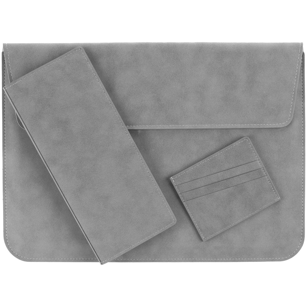 Чехол для карточек Nubuk, светло-серый / Миниатюра WWW (1000)