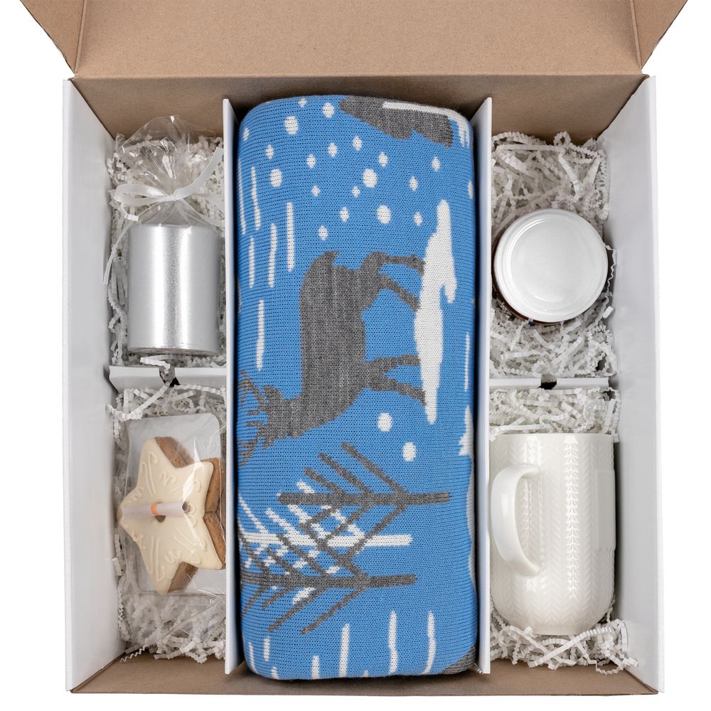 Набор Sever с пледом и кружкой, синий / Миниатюра WWW (1000)