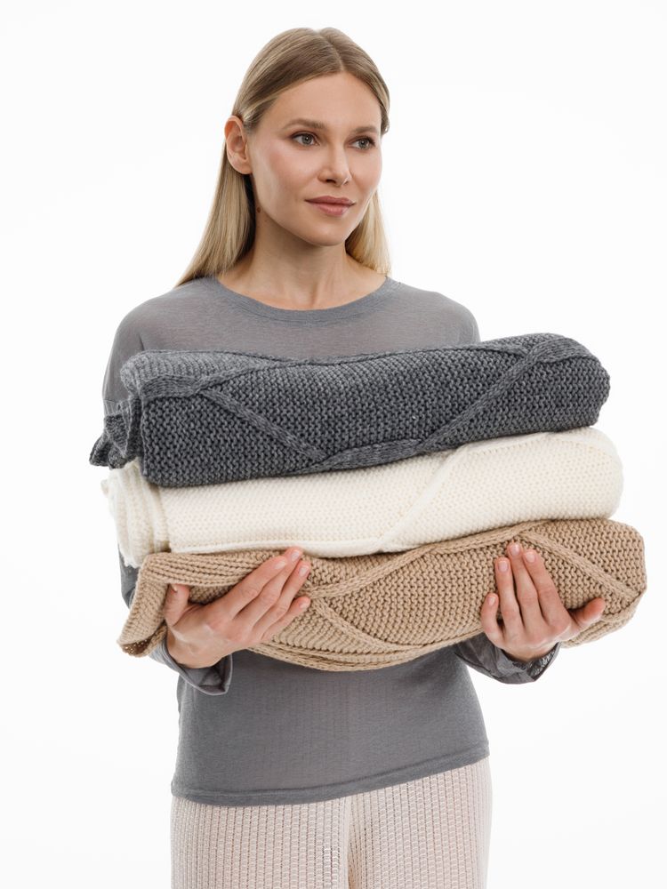 Плед Curve Verve, серый меланж (маренго) / Миниатюра WWW (1000)