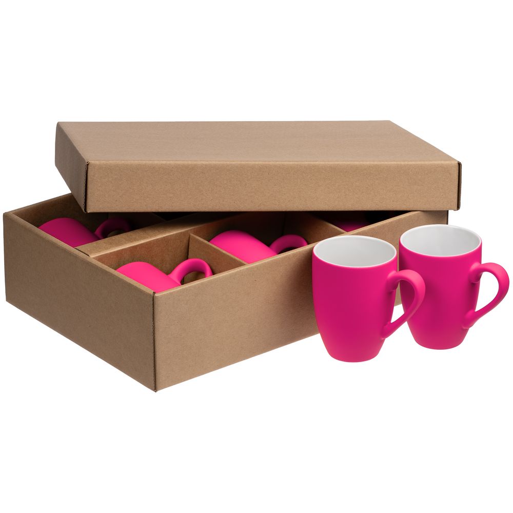 Набор кружек Good Morning c покрытием софт-тач, фуксия / Миниатюра WWW (1000)